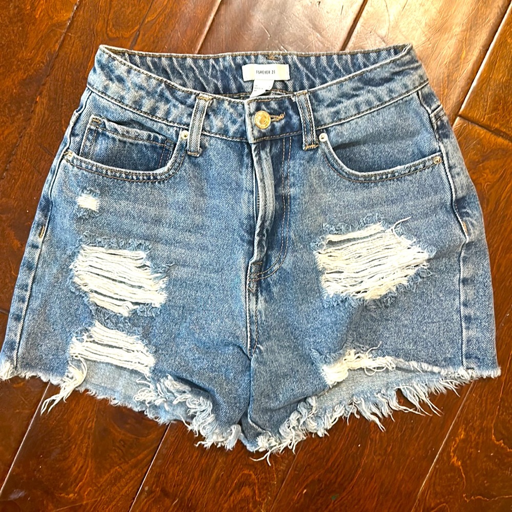 forever 21 Retro High-Rise Denim Shorts
